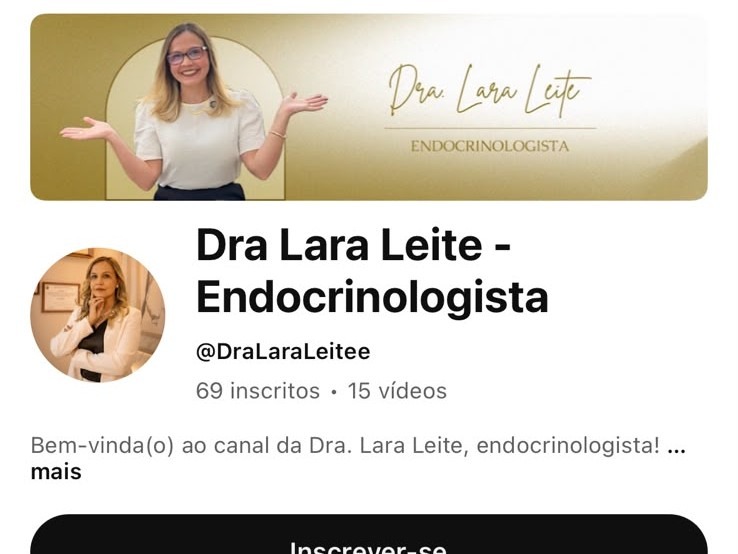 Banner do canal de YouTube da Dra. Lara Leite