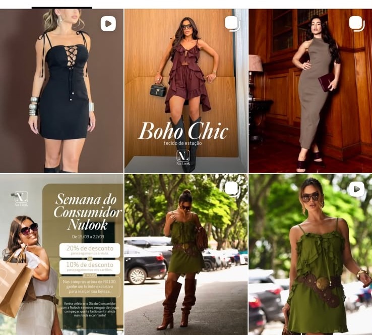 Feed de Instagram da Nu Look Store