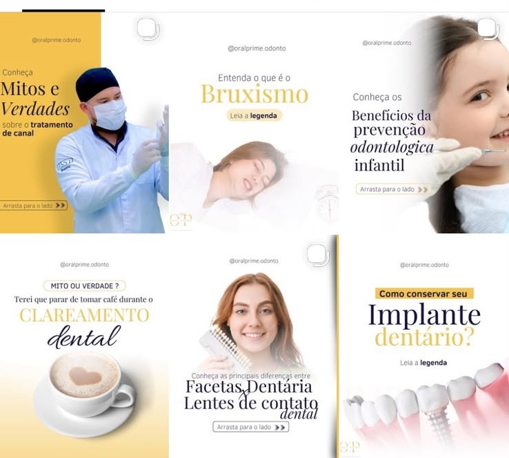 Feed de Instagram da Oral Prime Odonto