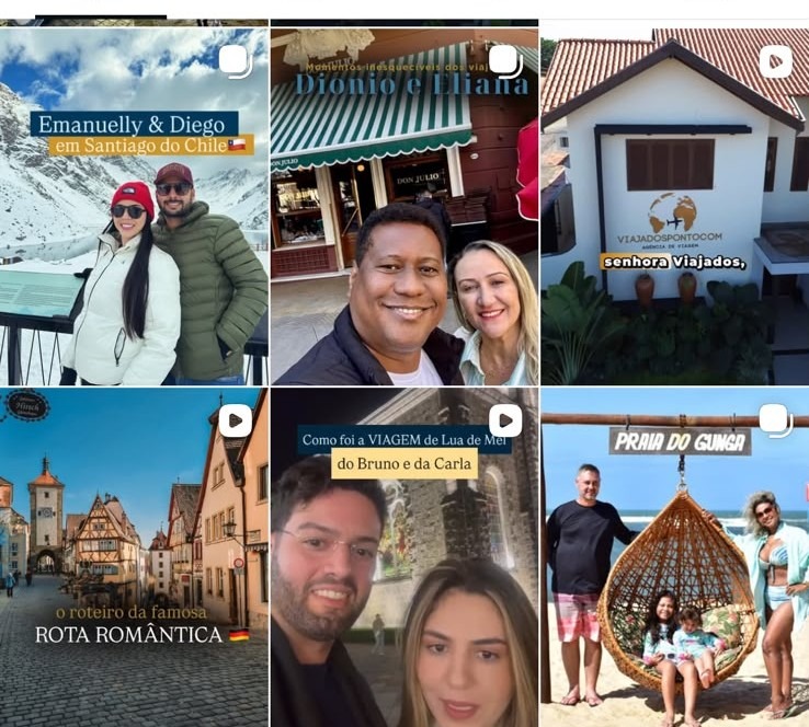Feed de Instagram da viajadospontocom
